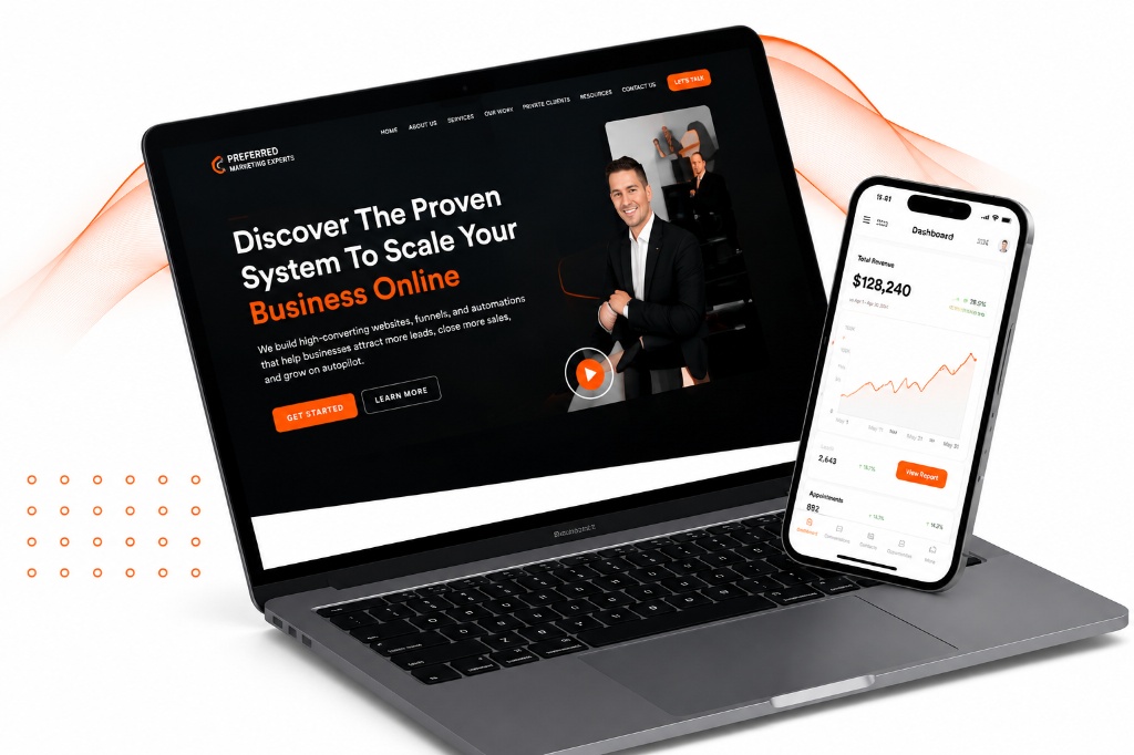 Preferred Marketing Experts Laptop and Phone Mockup